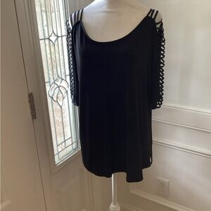 Elegant Black Cold Shoulder Blouse